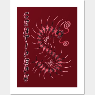 Red Centipede with Spray Paint Posters and Art